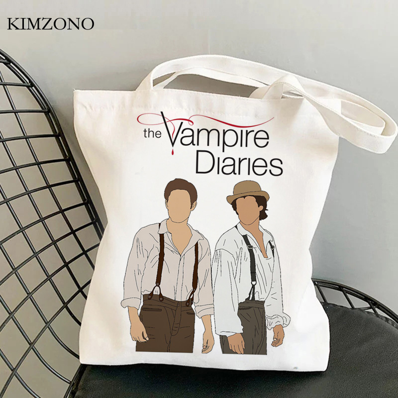 Women Bags Jute - The Vampire Diaries alışveriş çantası bakkal