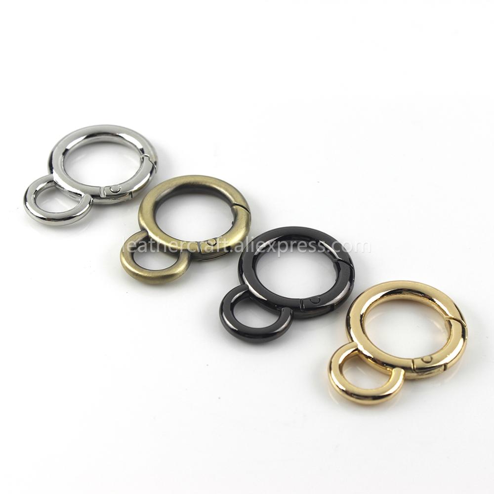 Circle Round Bag - Metal çift daire Snap kanca bahar