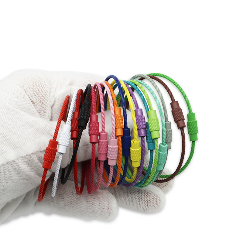 Circle Round Bag - 10 adet Paslanmaz Çelik Tel Anahtarlık
