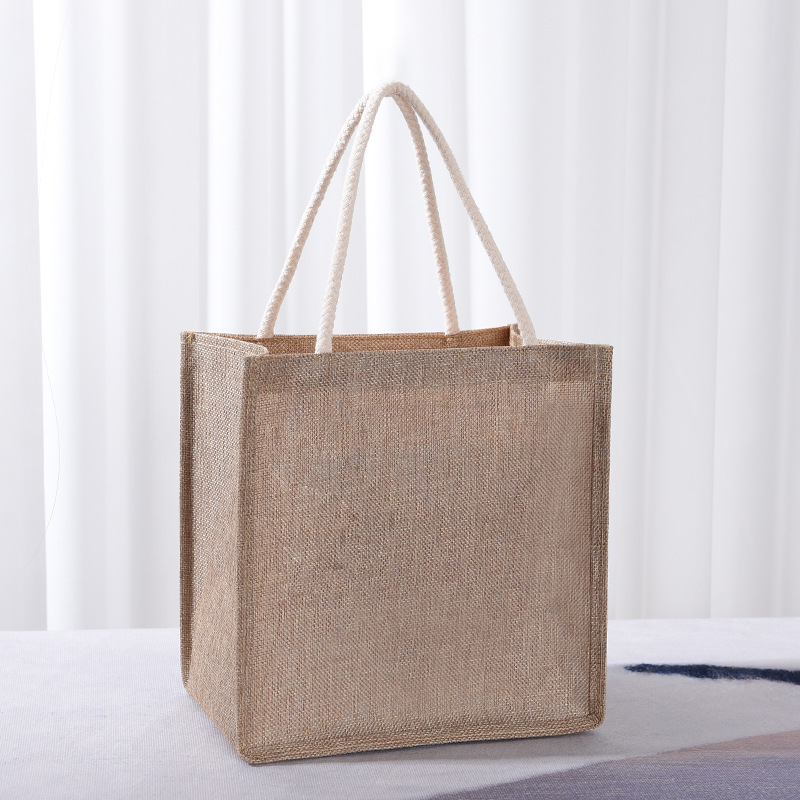 Women Bags Jute - Pamuklu bez çanta, büyük kapasiteli keten