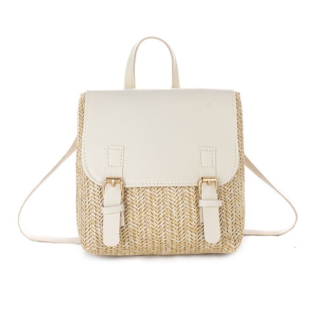Woven Straw Bag - Çok Yönlü Çanta PU Deri Hasır