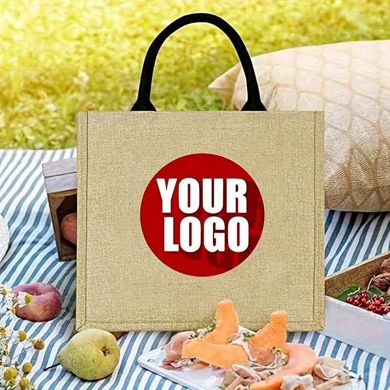 Women Bags Jute - Kişiye Özel Jüt Bez Çanta, Büyük