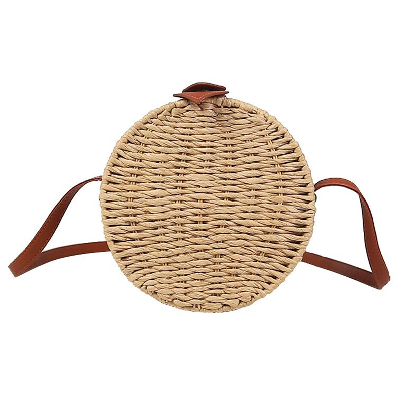 Circle Round Bag - Kadın Yaz kamış örgü çanta Yuvarlak