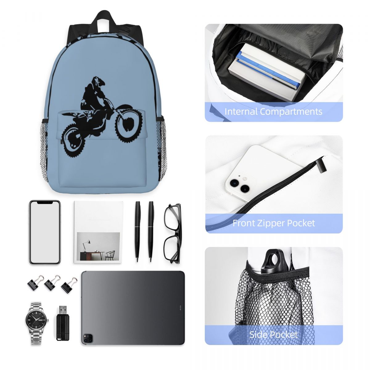 Women Bags Vector - Moto X Dirt Bike Monotone Vektör