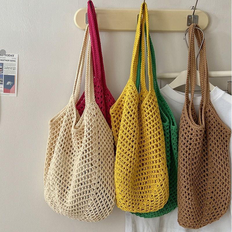 Woven Straw Bag - Kadın Omuz Çantaları Günlük Hasır Örgülü