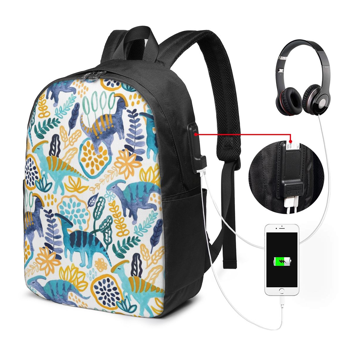Women Bags Laptop - Guaj Parasaurolophuses Sırt Çantası Seyahat Dizüstü