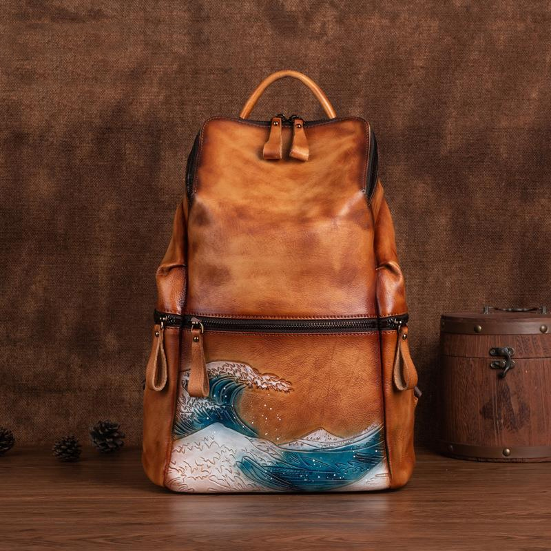 Women Bags Handmade - Hakiki gerçek yumuşak deri kadın sırt