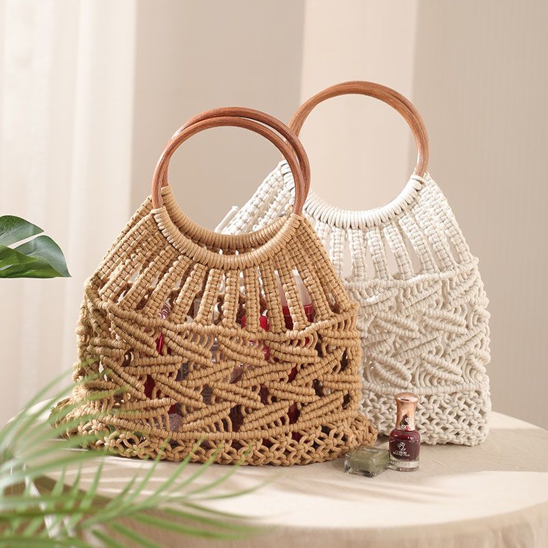 2023 yaz yeni ahşap saplı Ratt - Women Bags Handmade incelemesi ve fiyatı