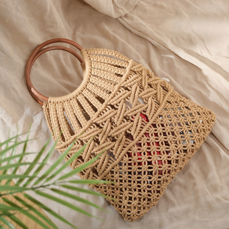 2023 yaz yeni ahşap saplı Ratt - Women Bags Handmade incelemesi ve fiyatı