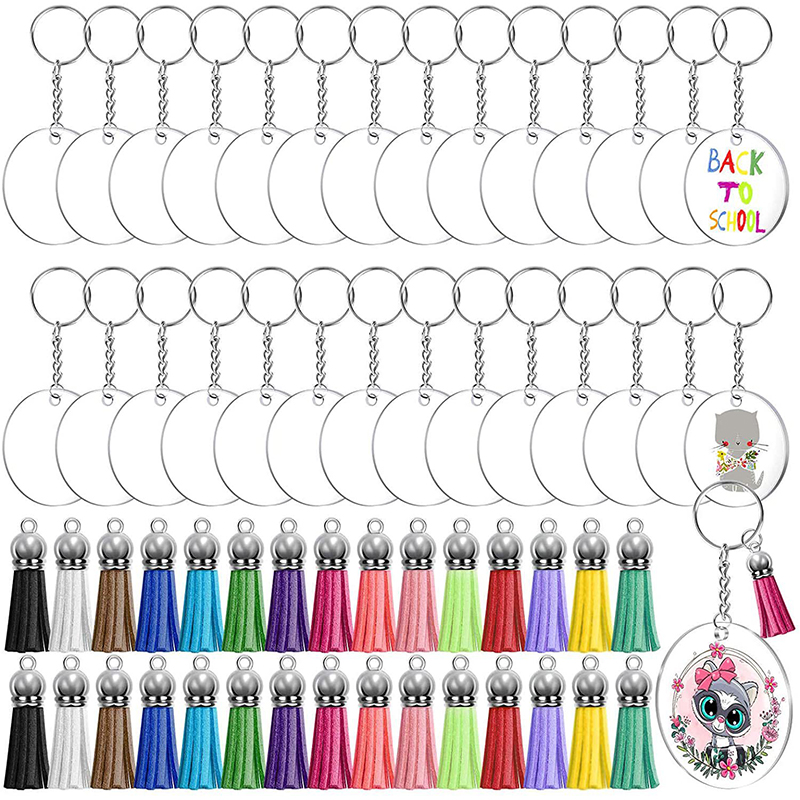 30 takım DIY akrilik şeffaf di - Circle Round Bag incelemesi ve fiyatı