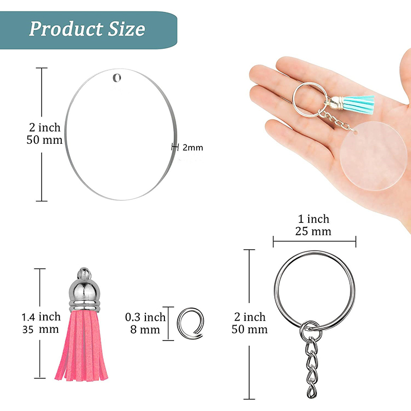 30 takım DIY akrilik şeffaf di - Circle Round Bag incelemesi ve fiyatı