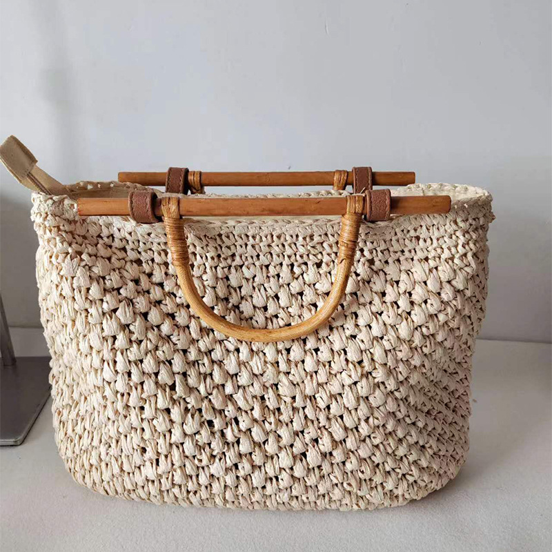 Ahşap saplı hasır çanta el yap - Women Bags Handmade incelemesi ve fiyatı