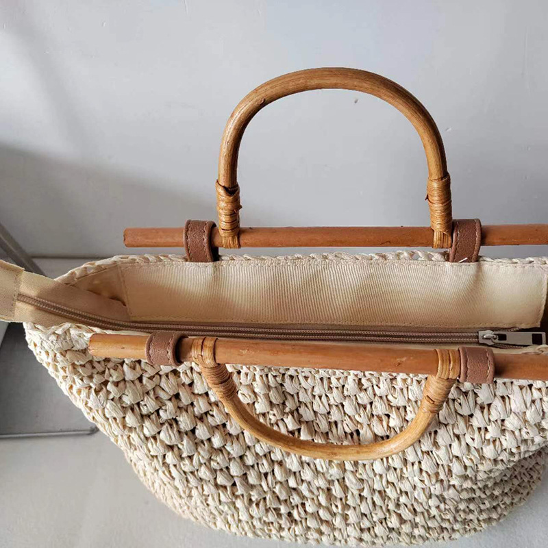 Ahşap saplı hasır çanta el yap - Women Bags Handmade incelemesi ve fiyatı
