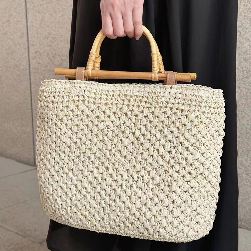 Ahşap saplı hasır çanta el yap - Women Bags Handmade incelemesi ve fiyatı