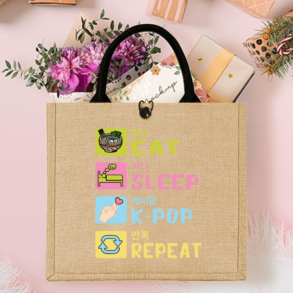 Kore Tarzı Komik Baskılı Kenev - Women Bags Jute incelemesi ve fiyatı
