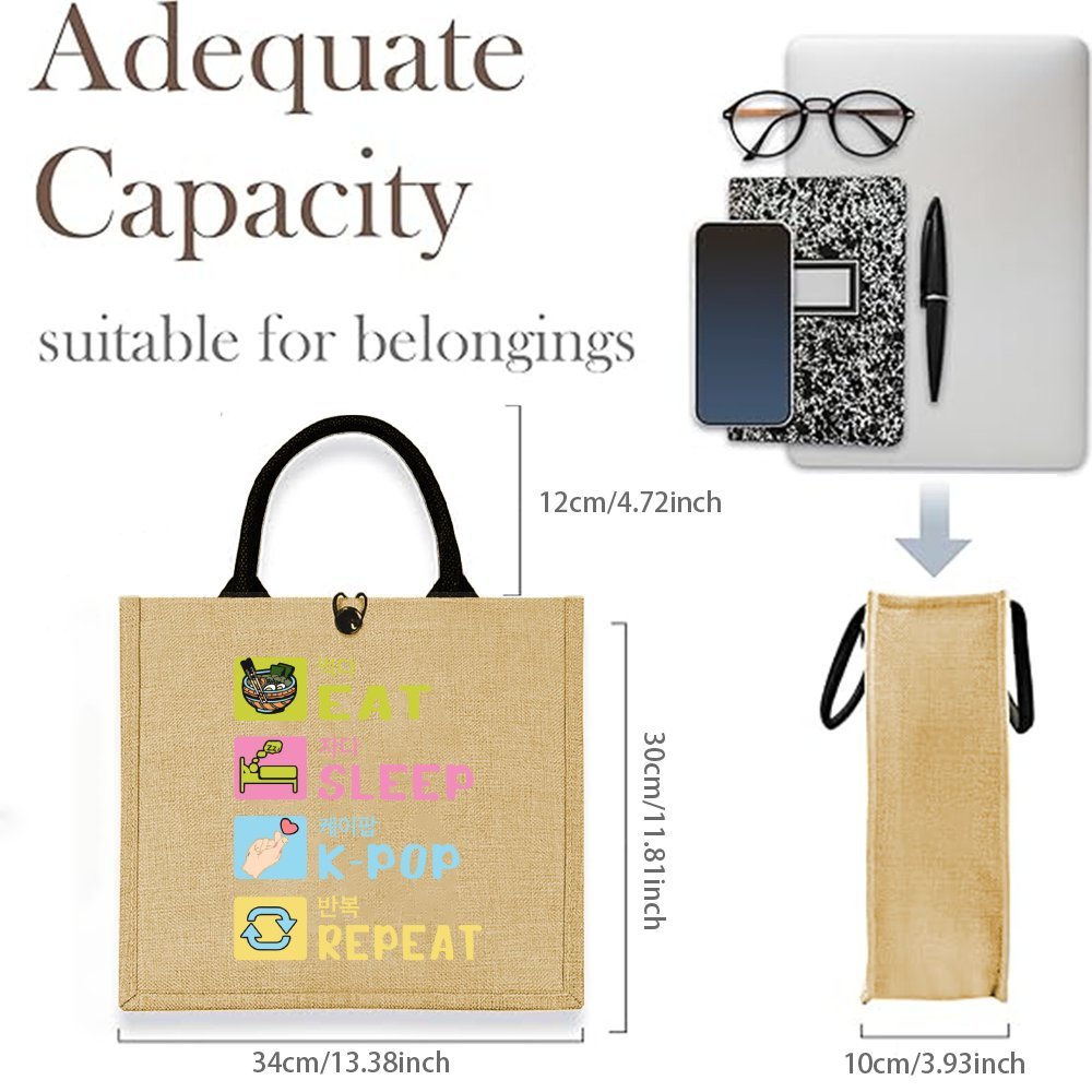 Kore Tarzı Komik Baskılı Kenev - Women Bags Jute incelemesi ve fiyatı