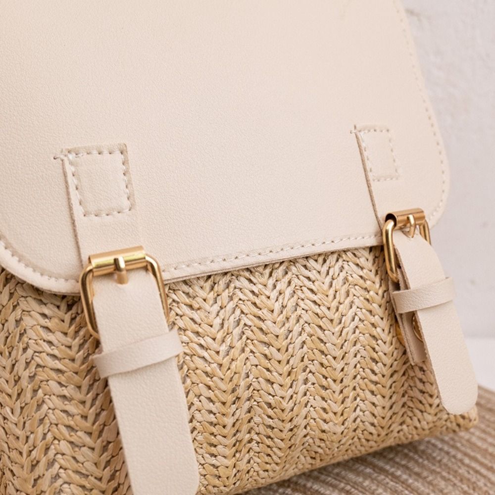 Moda PU Deri Hasır Sırt Çantas - Woven Straw Bag incelemesi ve fiyatı